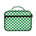 Green And White Checkered Pattern Print Briefcase Bible Bag