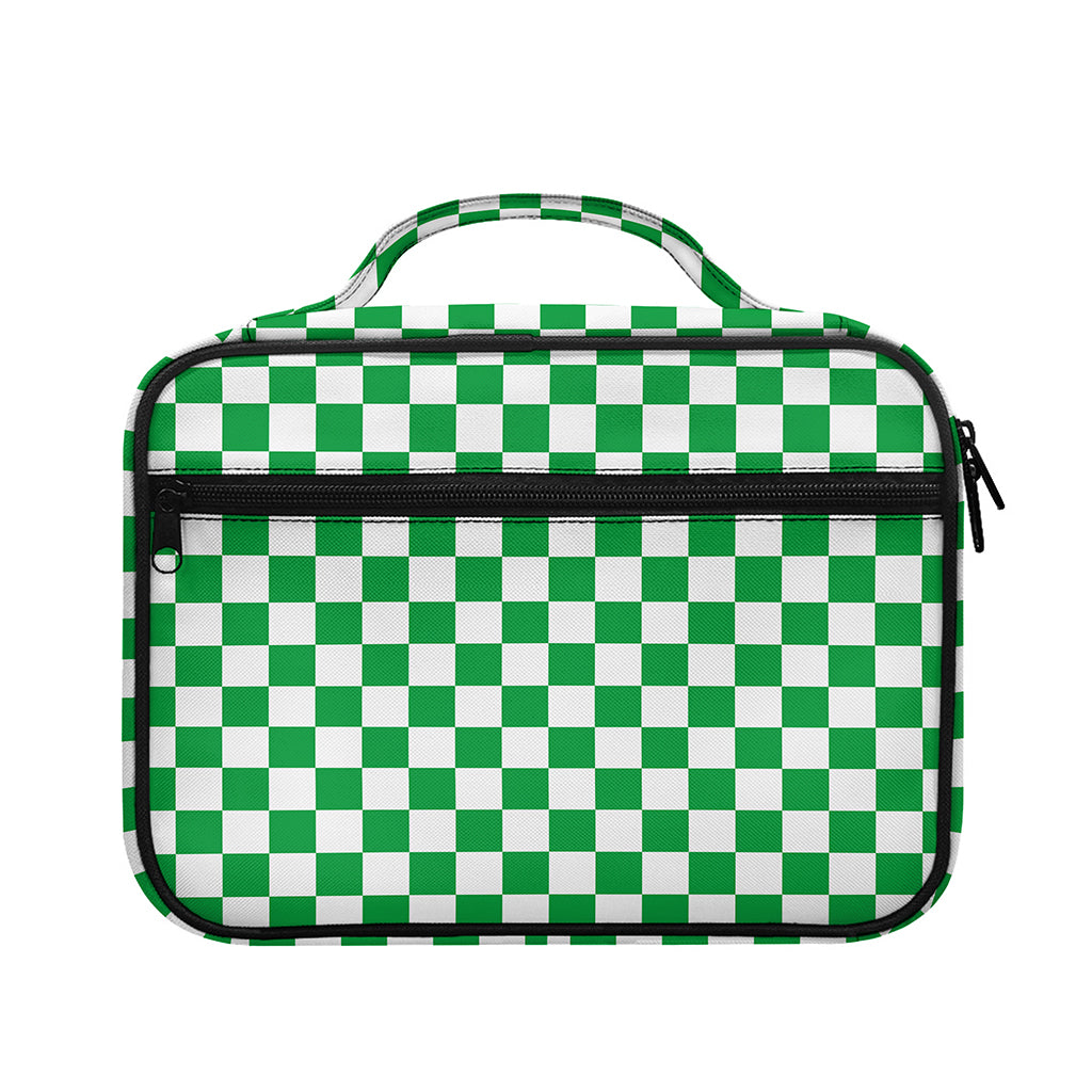Green And White Checkered Pattern Print Briefcase Bible Bag