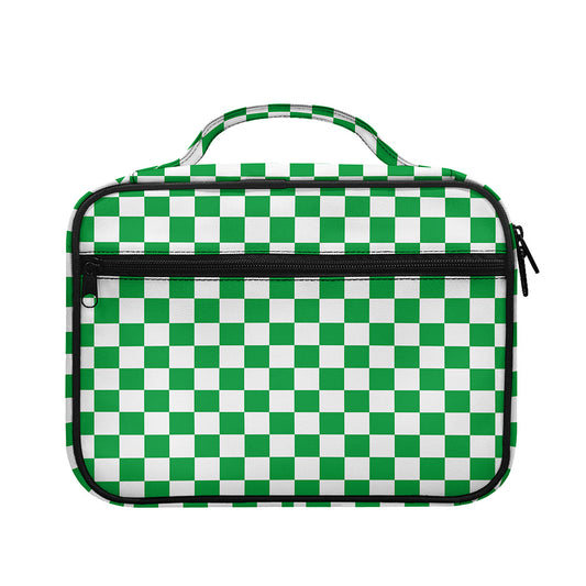 Green And White Checkered Pattern Print Briefcase Bible Bag