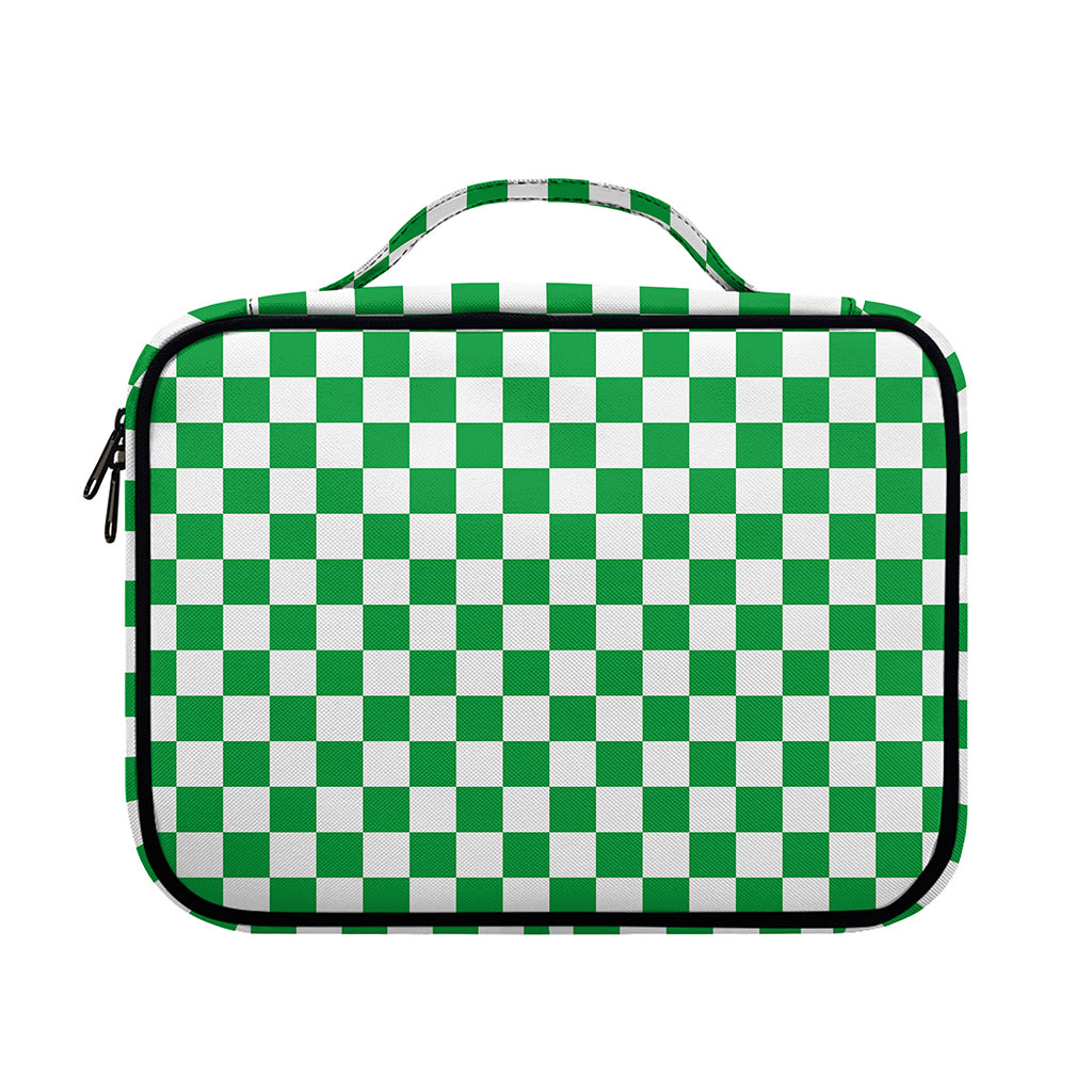 Green And White Checkered Pattern Print Briefcase Bible Bag