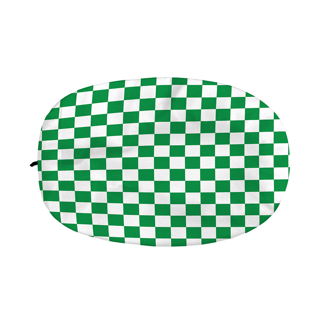 Green And White Checkered Pattern Print Car Side Mirror Covers