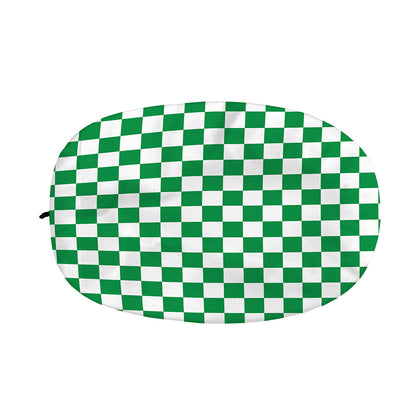 Green And White Checkered Pattern Print Car Side Mirror Covers