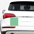 Green And White Checkered Pattern Print Car Sticker