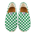 Green And White Checkered Pattern Print Casual Shoes
