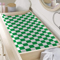 Green And White Checkered Pattern Print Changing Pad Cover