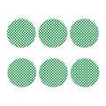 Green And White Checkered Pattern Print Coaster Set
