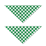 Green And White Checkered Pattern Print Dog Bandana