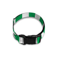 Green And White Checkered Pattern Print Dog Collar