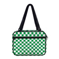 Green And White Checkered Pattern Print Double Strap Bible Bag