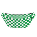 Green And White Checkered Pattern Print Fanny Pack