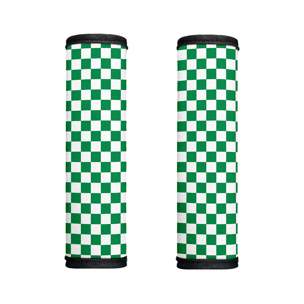 Green And White Checkered Pattern Print Handle Covers
