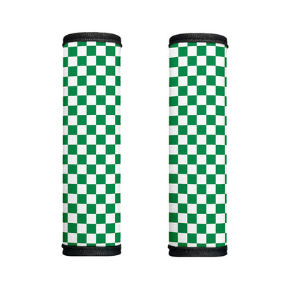 Green And White Checkered Pattern Print Handle Covers
