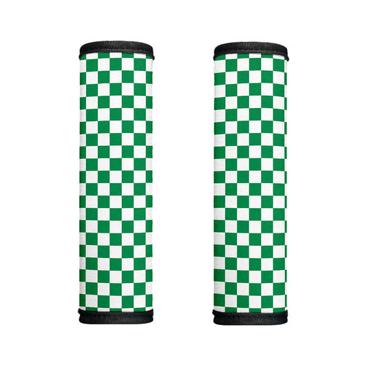 Green And White Checkered Pattern Print Handle Covers