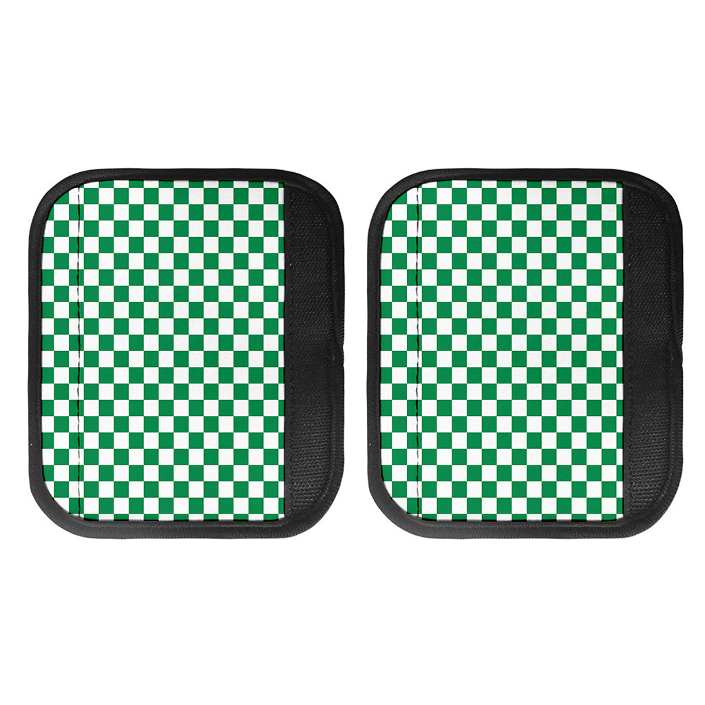 Green And White Checkered Pattern Print Handle Covers