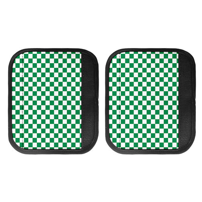 Green And White Checkered Pattern Print Handle Covers