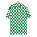 Green And White Checkered Pattern Print Hawaiian Shirt