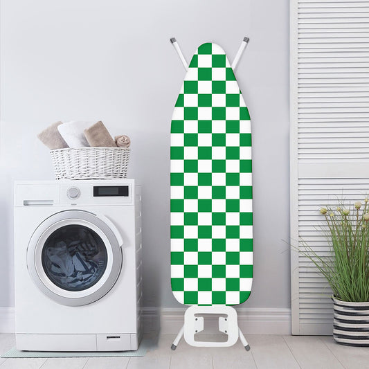 Green And White Checkered Pattern Print Ironing Board Cover