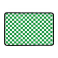 Green And White Checkered Pattern Print Kitchen Mat