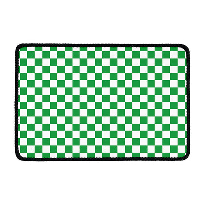 Green And White Checkered Pattern Print Kitchen Mat