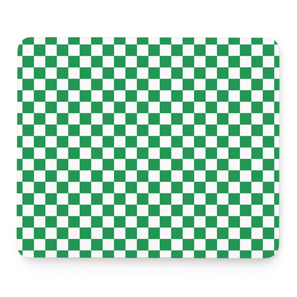 Green And White Checkered Pattern Print Mouse Pad