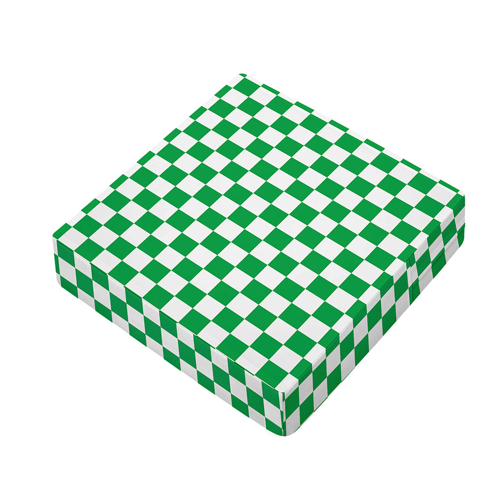 Green And White Checkered Pattern Print Outdoor Seat Cushion Cover