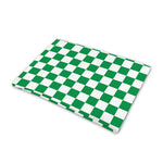 Green And White Checkered Pattern Print Pet Cooling Mat Cover