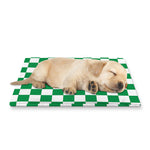 Green And White Checkered Pattern Print Pet Cooling Mat Cover