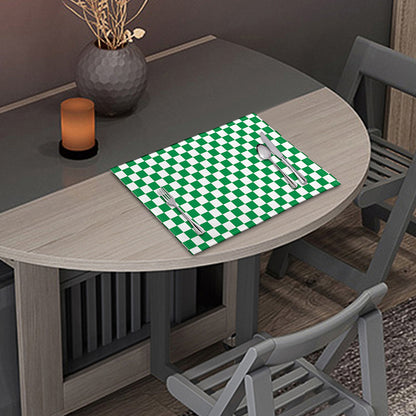 Green And White Checkered Pattern Print Placemat