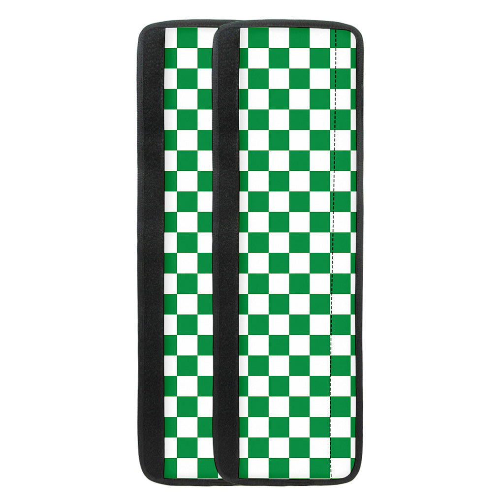Green And White Checkered Pattern Print Refrigerator Handle Covers