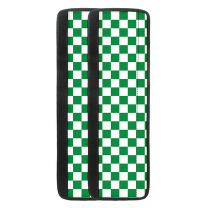 Green And White Checkered Pattern Print Refrigerator Handle Covers
