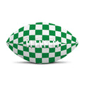 Green And White Checkered Pattern Print Rugby Ball