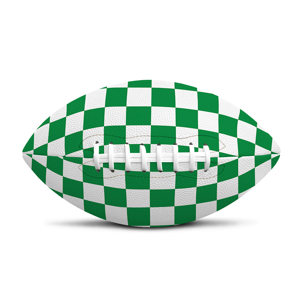 Green And White Checkered Pattern Print Rugby Ball