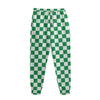 Green And White Checkered Pattern Print Sweatpants