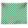 Green And White Checkered Pattern Print Tapestry