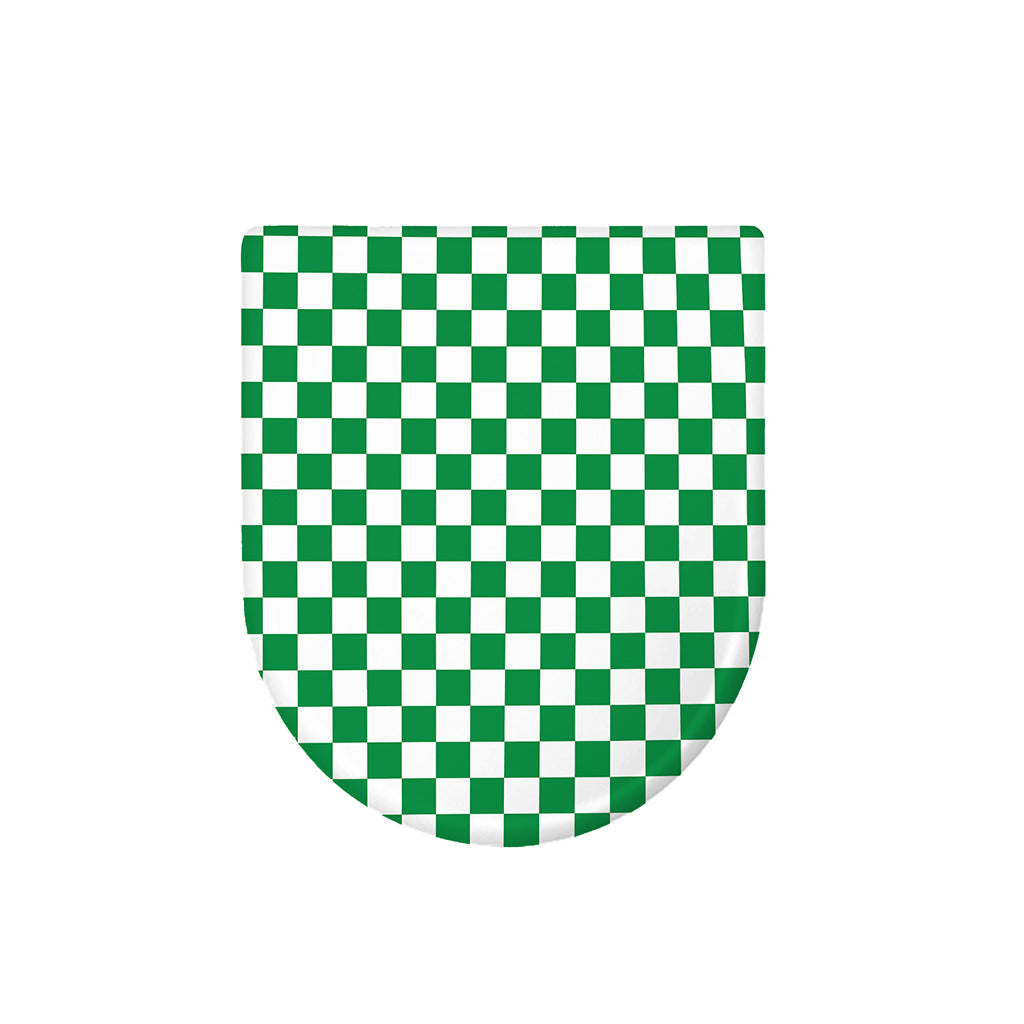 Green And White Checkered Pattern Print Toilet Lid Cover