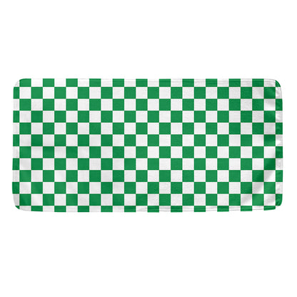 Green And White Checkered Pattern Print Towel