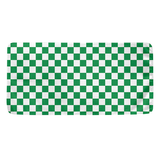 Green And White Checkered Pattern Print Towel
