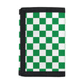 Green And White Checkered Pattern Print Trifold Wallet