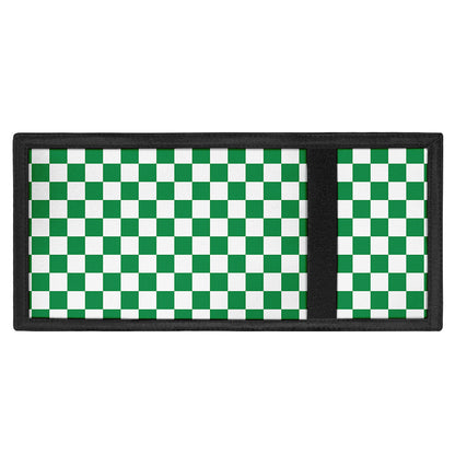 Green And White Checkered Pattern Print Trifold Wallet
