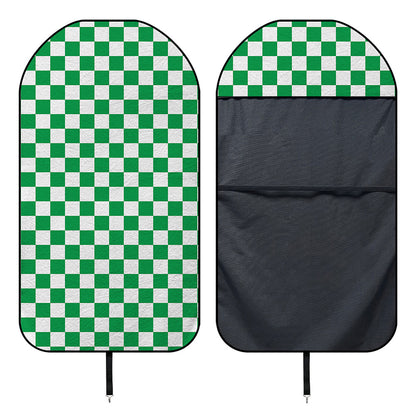 Green And White Checkered Pattern Print Waterproof Car Seat Cover