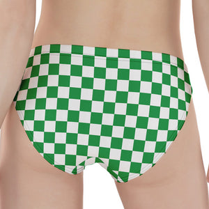 Green And White Checkered Pattern Print Women's Panties