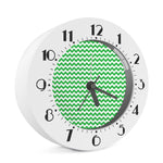 Green And White Chevron Pattern Print Alarm Clock