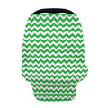 Green And White Chevron Pattern Print Baby Seat Cover