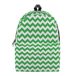 Green And White Chevron Pattern Print Backpack