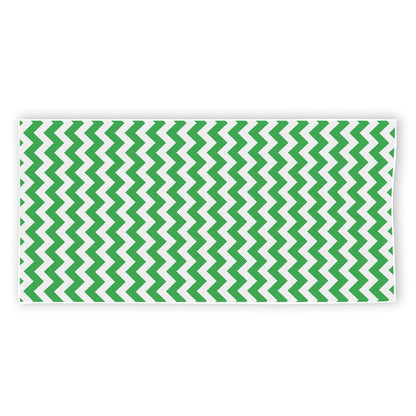 Green And White Chevron Pattern Print Beach Towel