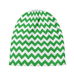 Green And White Chevron Pattern Print Beanie