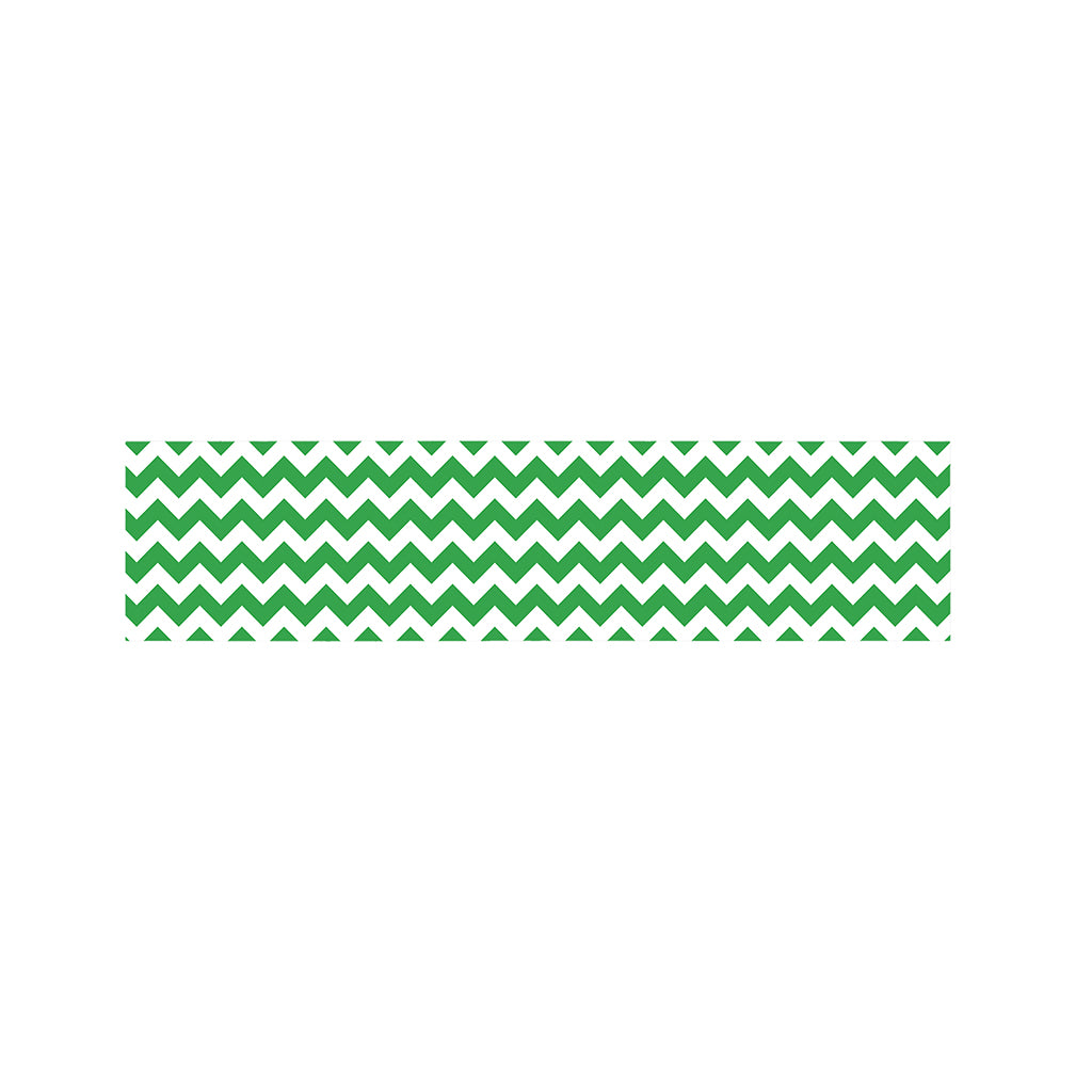 Green And White Chevron Pattern Print Bed Runner