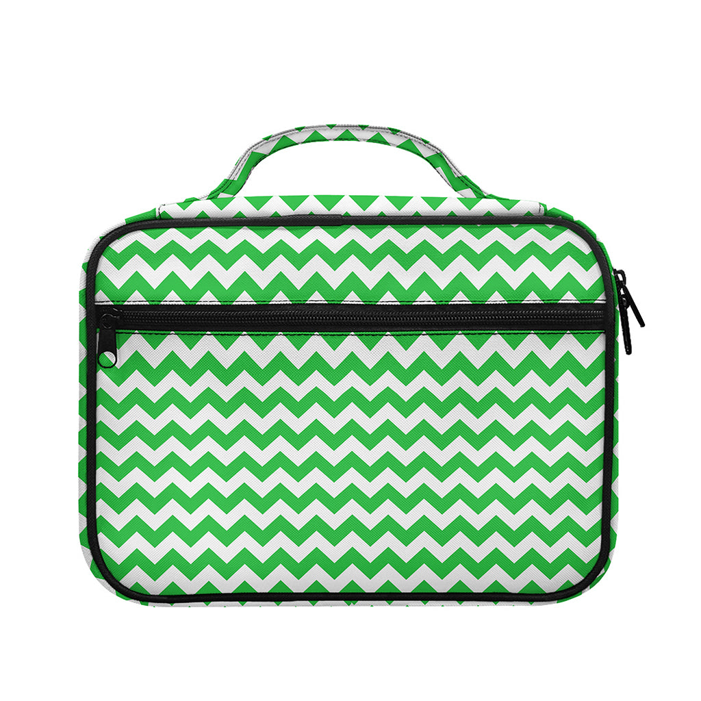 Green And White Chevron Pattern Print Briefcase Bible Bag