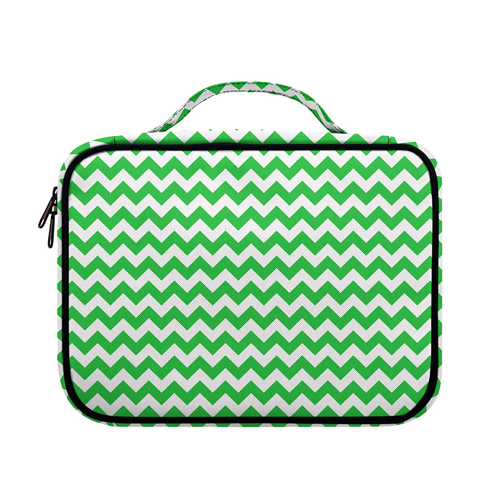 Green And White Chevron Pattern Print Briefcase Bible Bag