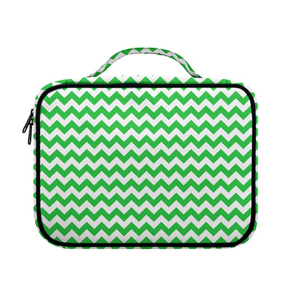 Green And White Chevron Pattern Print Briefcase Bible Bag